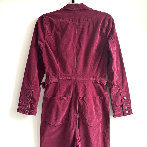 Free People Take Me Out Corduroy Jumpsuit Mulberry Size 4 - Picture 5 of 15